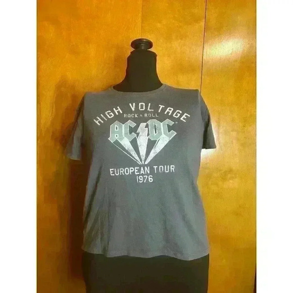 Girls Grey Retro Style AC/DC High Voltage Concert T-Shirt‎ 10/12 - Picture 1 of 7